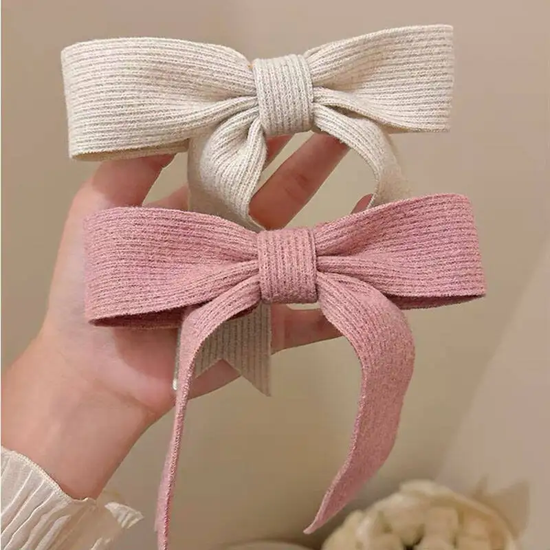 Koreanische Gestrickte Woolen Bogen Haar Clips Frühling Clips Frauen Temperament Barrettes Weibliche Party Haarnadeln Haar Schmücken Zubehör – Detail 10