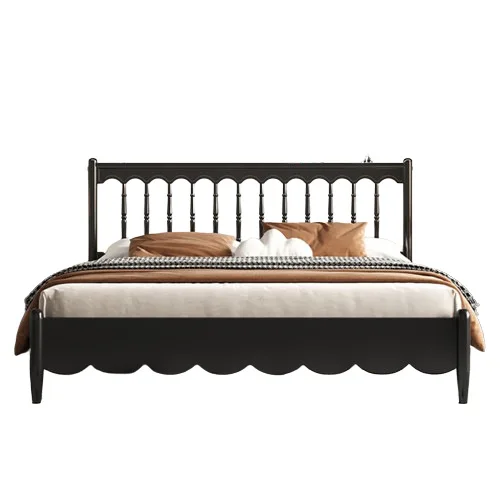 

retro style, all solid wood modern simplicity, double storage master bedroom bed, new medium and ancient bed