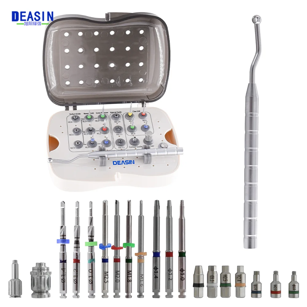 Dental Implant Fixture Fractured Screw Removal Kit Implant Restoration Tools Kit for Remover Dental Implant Broken Screw Removal