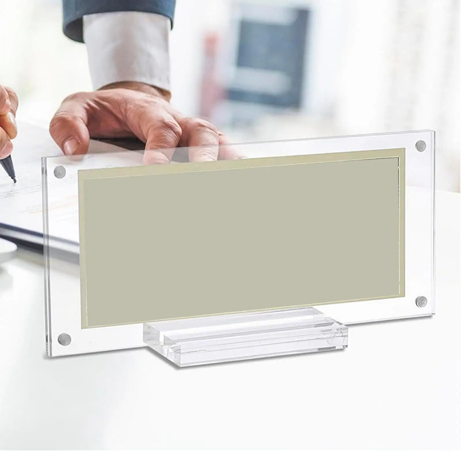 

Versatile Acrylic Dollar Bill Display Frame Magnetic Access Transparent Currency Holder for Home Study Banknote Ticket Display