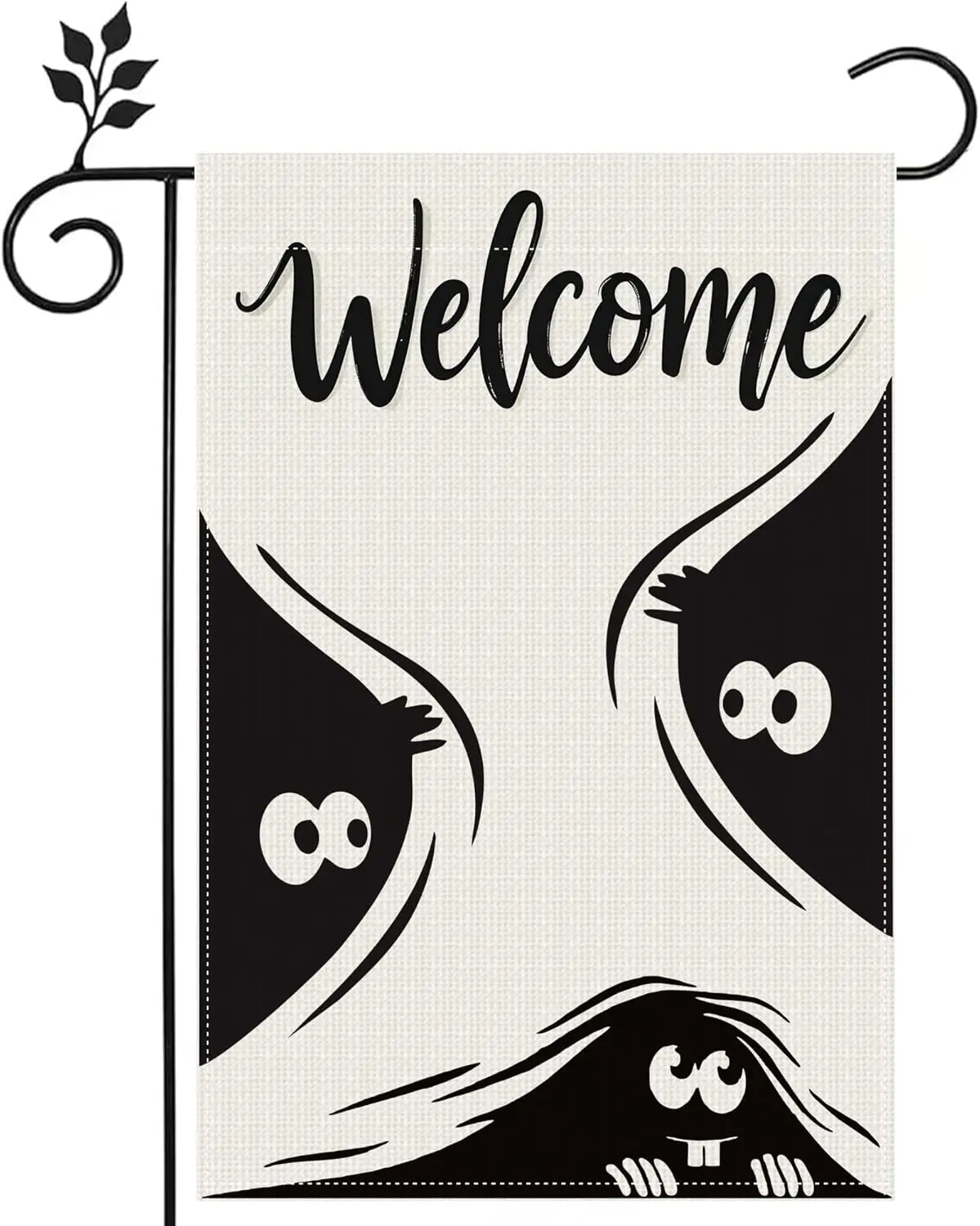 Halloween Peeking Monster Garden Flag, Welcome Garden Flag Halloween Yard Double Sided Burlap Holiday Farmhouse Home Outdoor SSL