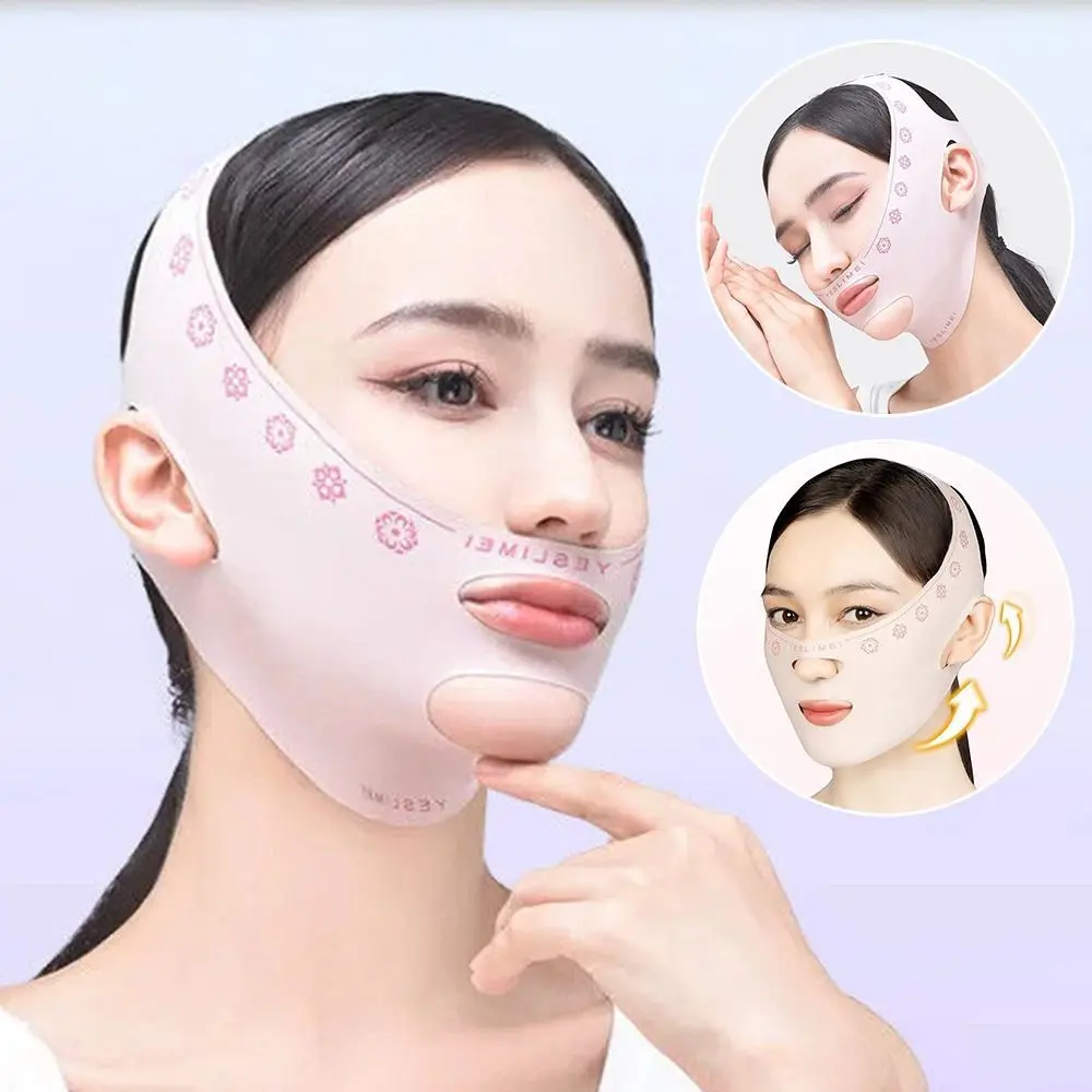 Adjustable Face Sculpting Sleep Mask Elastic Breathable V Line Shaping Mask Slimming Strap Skin Care Lifting Tightening Mask