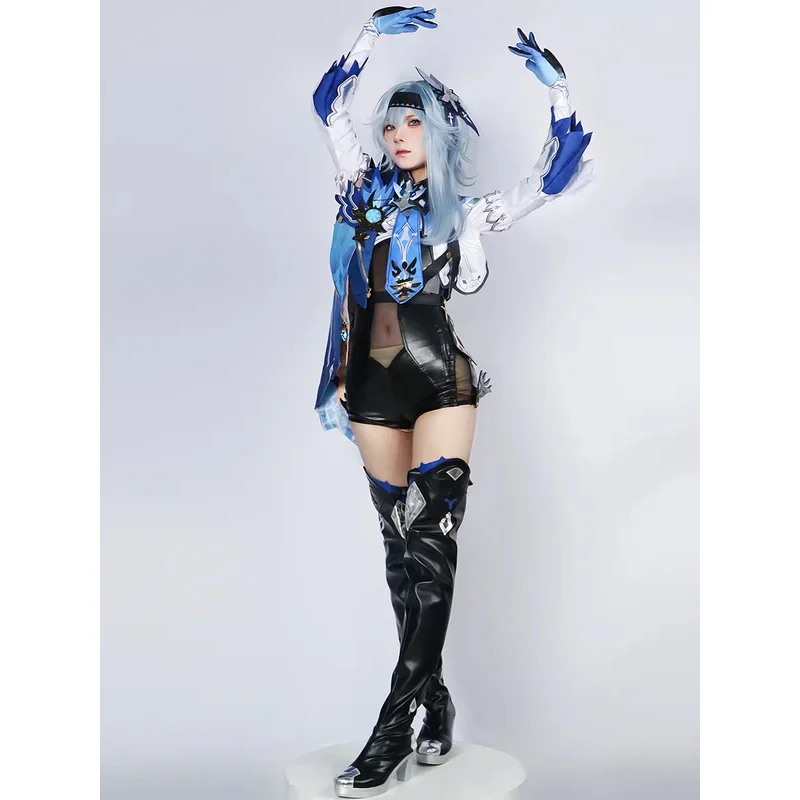 Eula Cosplay Genshin Impact Costume Eye of God parrucca copricapo guanto Set completo gioco Cos Halloween Carnival Party Costumes Comic Con