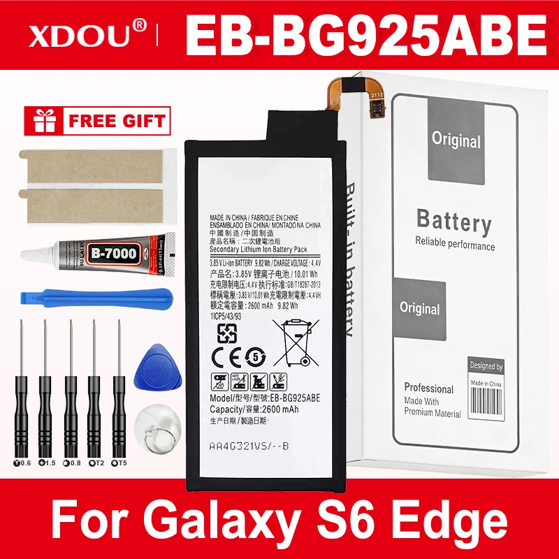Brand New EB-BG925ABE EB-BG925ABA 2600mAh Battery For Samsung Galaxy S6 Edge G9250 G925 G925FQ G925F G925S/V/A