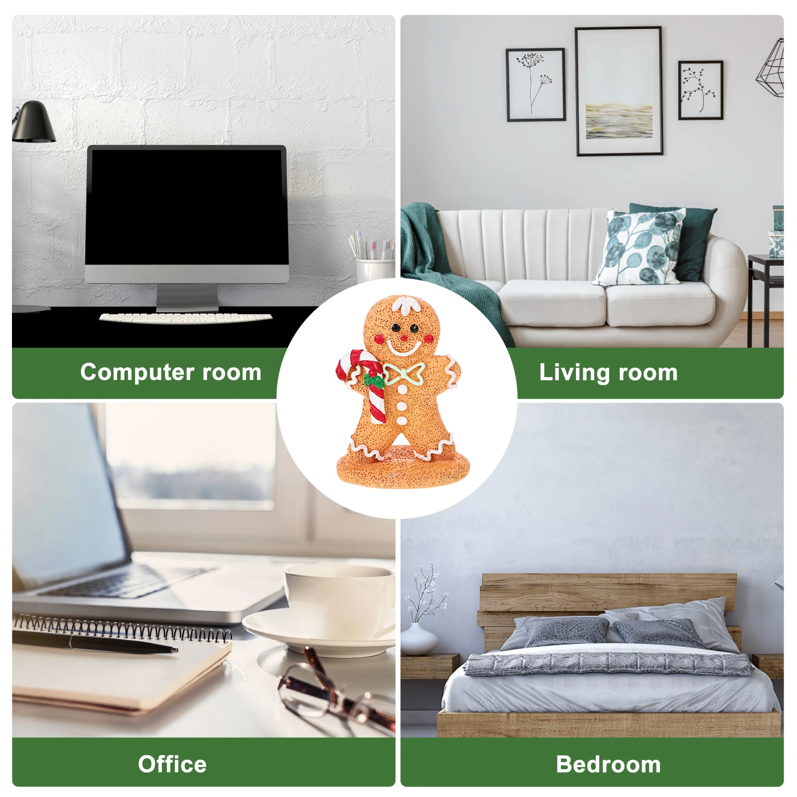 

1pc Gingerbread Man Decoration Resin Christmas Ornament Mini Xmas Festive Tabletop Decor Holiday Party Centerpiece Xmas Mini