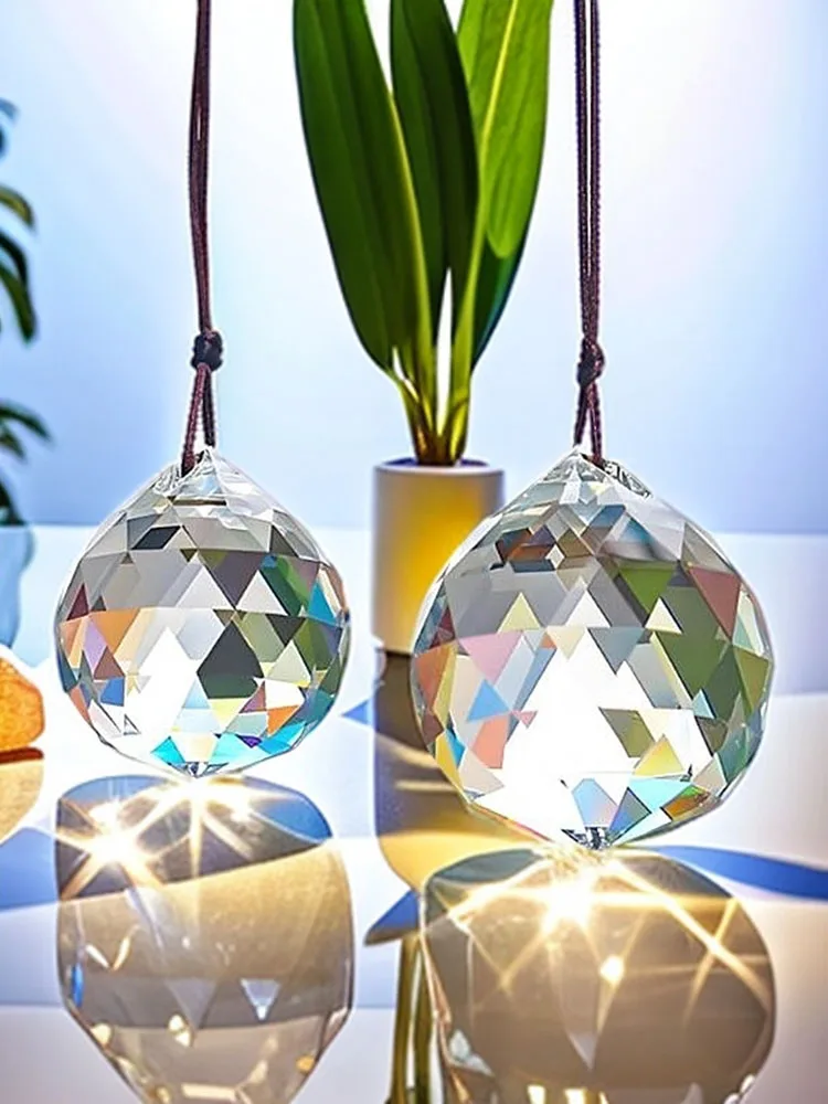 Lampe Feng Shui en cristal clair 20/30/40mm, prisme boule arc-en-ciel, attrape-soleil, décoration de mariage, maison, décoration de fête de mariage, ornement