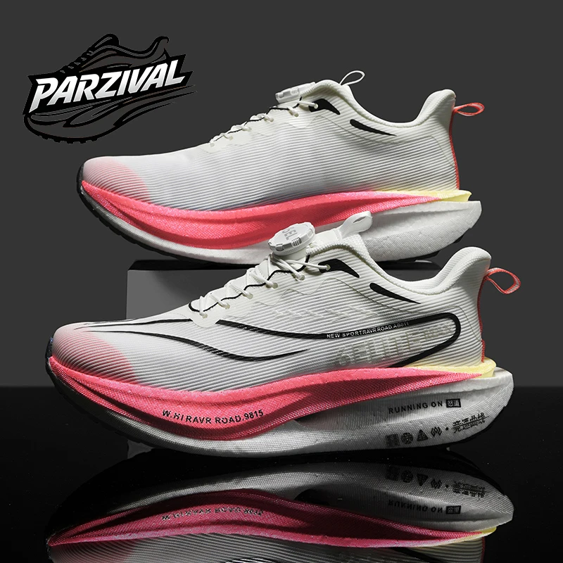 Chaussures de course à plaque de carbone pour hommes, baskets athlétiques respirantes, baskets absorbant les chocs, chaussures de course en plein air, chaussures de marathon, chaussures de tennis pour femmes