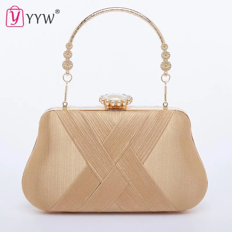 Elegant Women Evening Bags Day Clutches Silk Hard-Surface Bag Handbags Fashion Party Clutches Ladies Wedding Bag Bolsa Feminina