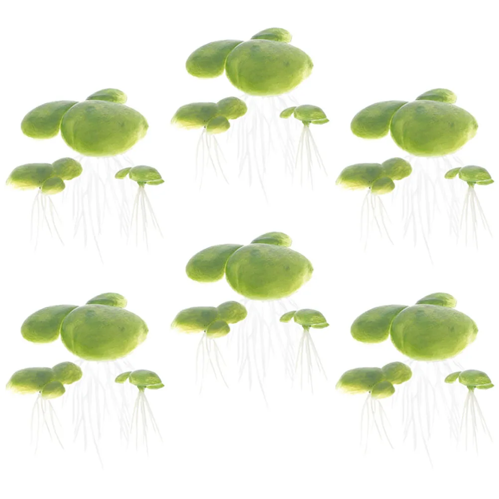 

18pcs Simulation Duckweed Plants Light Green Plastic Aquarium Decorations Fake Floating Grass for Fish Tank Pond