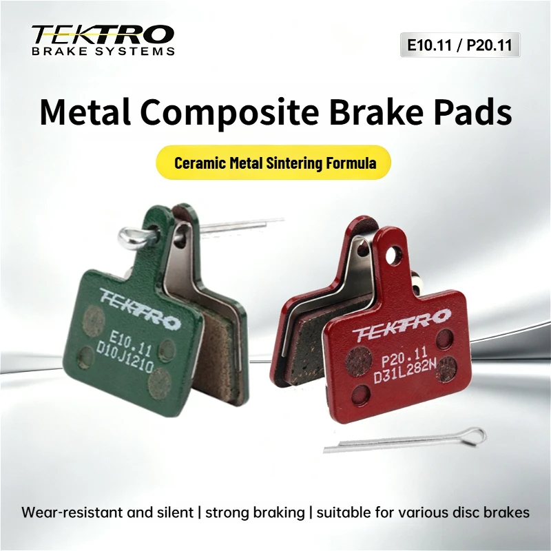 TEKTRO E10.11 P20.11 Gesinterte Keramik-Metall-Scheibenbremsbeläge Verschleißfest Hohe Reibung MTB Hydraulische Bremsbeläge Fahrradteile