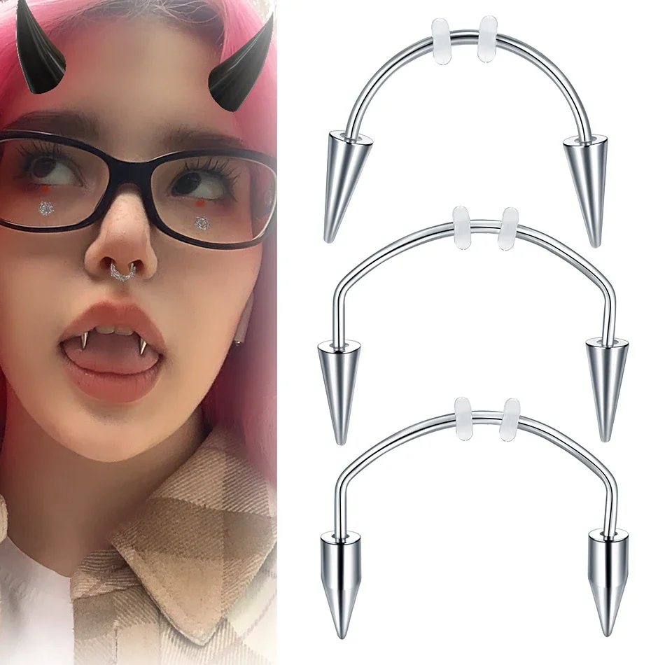 1PC Stainless Steel Piercing Dracula Nail Vampire Zombie Teeth Piercing Jewelry