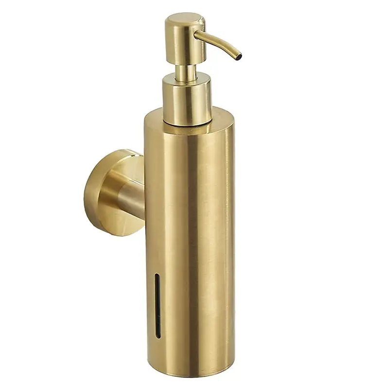 Wire Drawn Gold Soap Dispenser 304 Stainless Steel Empty Bottle Large Capacity Press Type Manual Hand Soap Bottle 250ML