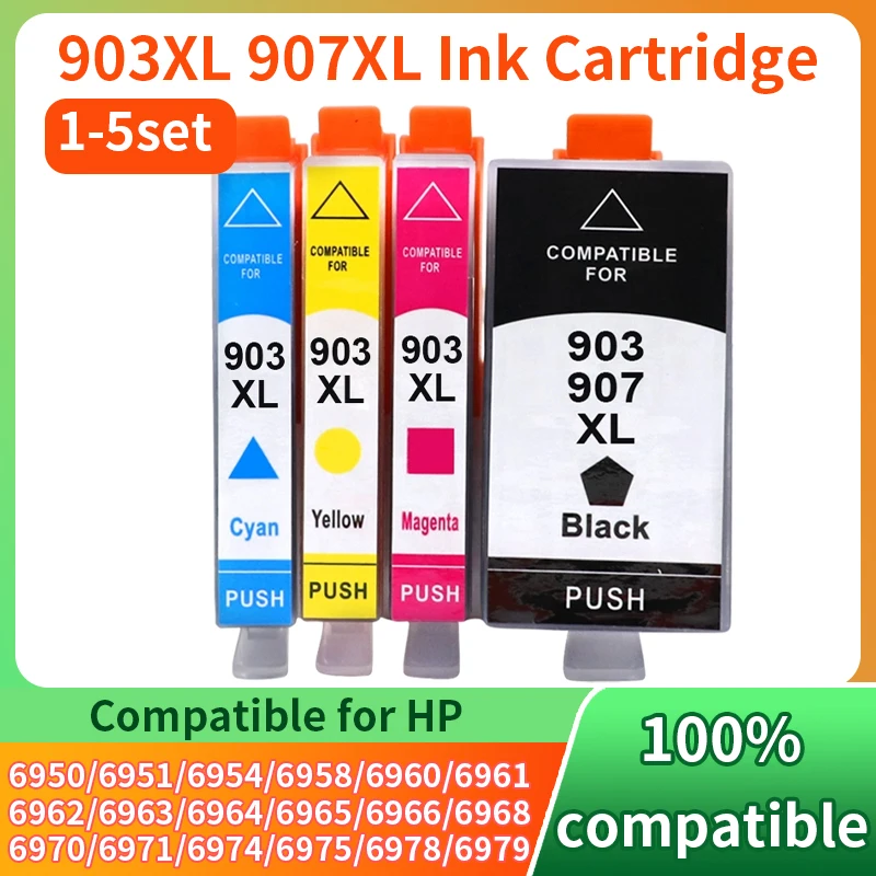 

1 ~ 5 компл. 903XL для HP 903XL 903 XL картридж, совместимый с принтером HP903 Officejet Pro 6950 6960 6961 6963 6964 6965 6966