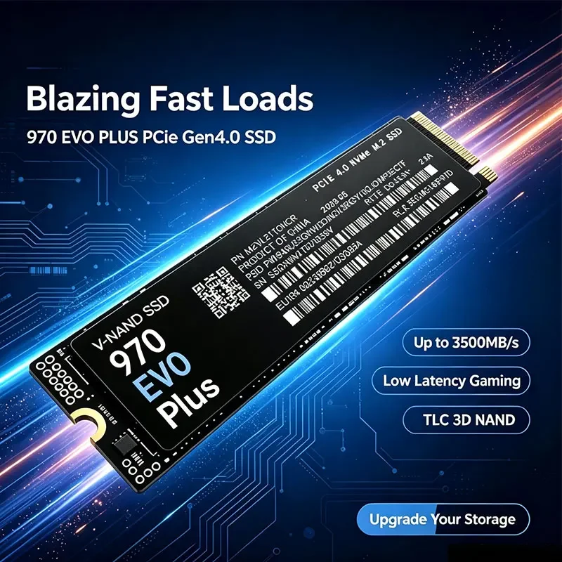 3500MB/s M.2 NVMe SSD 970 EVO Plus PCIe Gen4.0 X4 TLC 3D NAND 1TB 4TB 2280 Internal Gaming Solid State Drive for PS5 PC Laptop