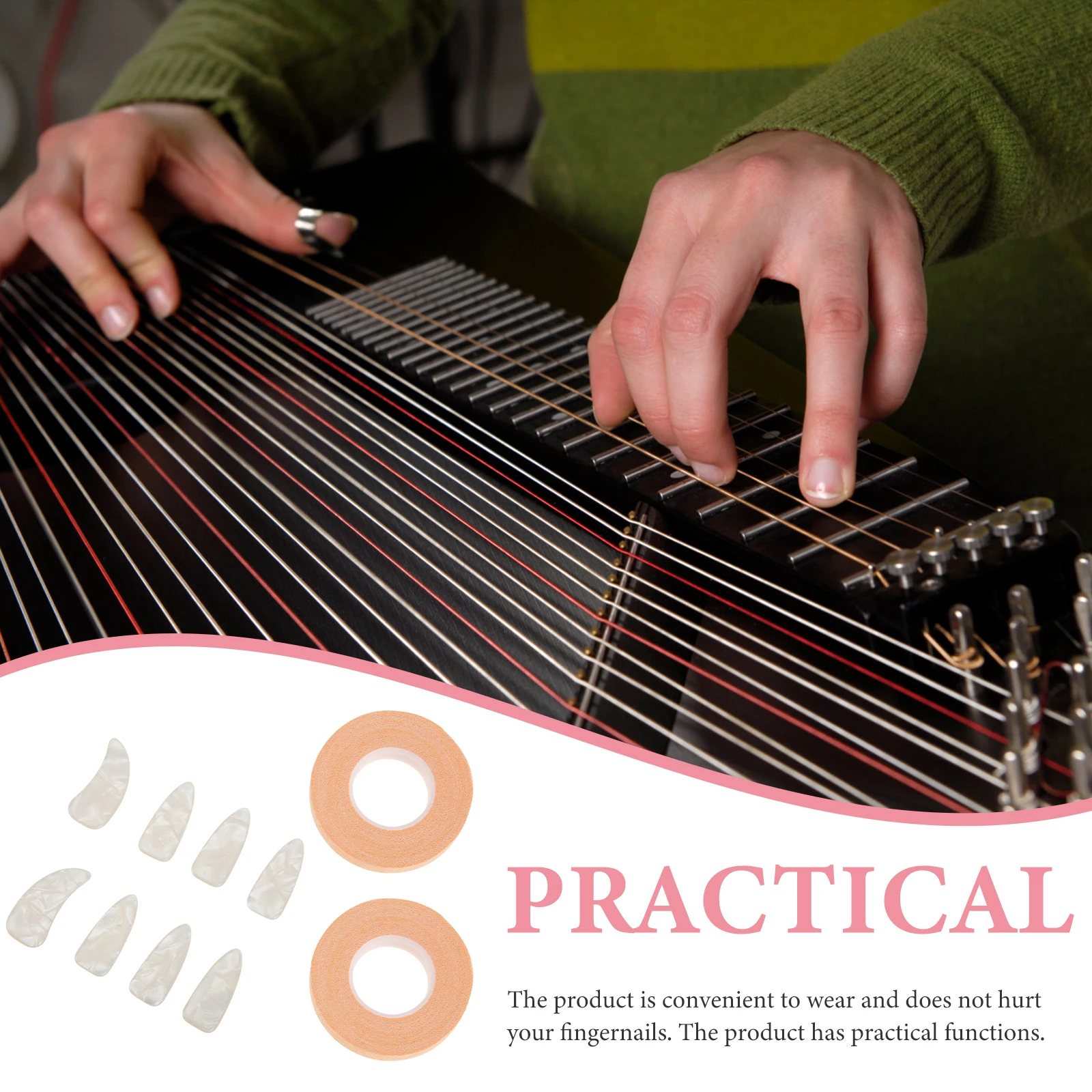 

Guzheng Nail Protectors Covers Practice Tape Accessories Reusable Material Long Life Perfect Details Musical