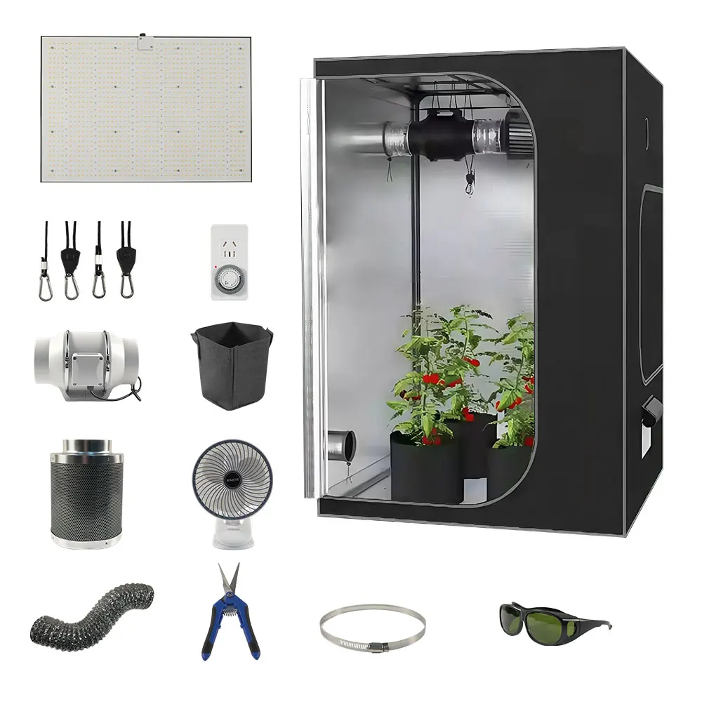 

Joystar Водонепроницаемая система освещения для выращивания растений 60*60*120 см Палатка полного спектра 100 Вт LM281B Светодиодный светильник для выращивания растений Полный набор