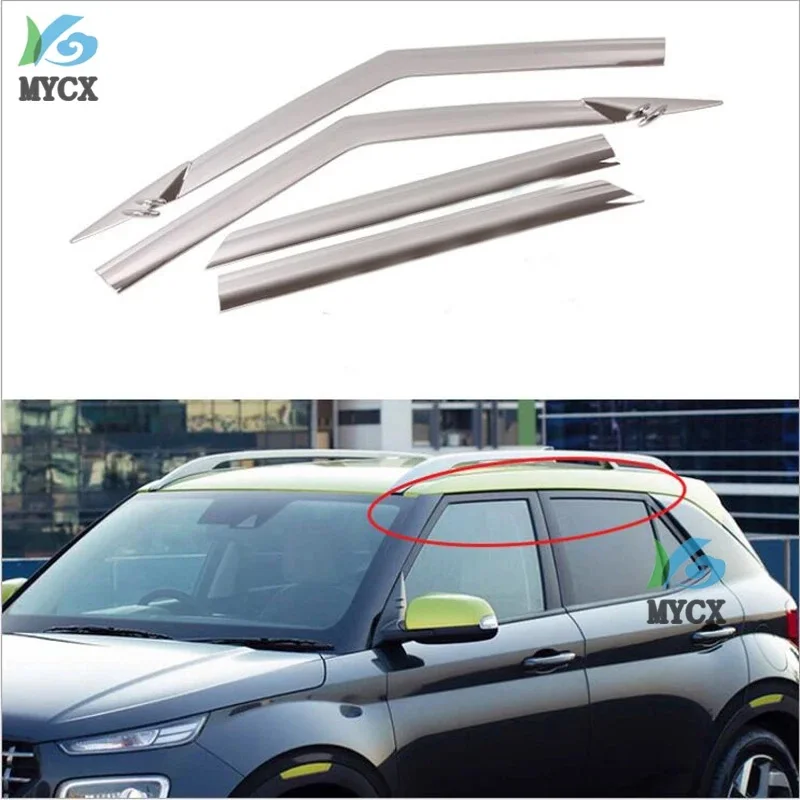 

For Hyundai Venue 2019 2020 ABS Plating Rainshield-4 Piece Set Car-Styling Accessories