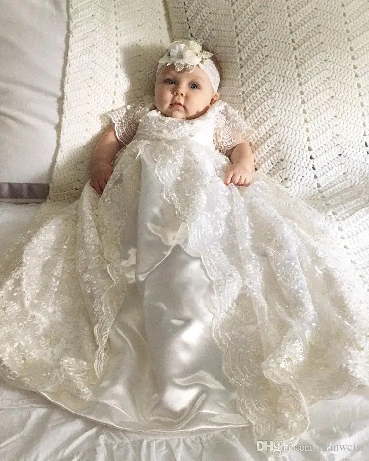 Baby Christening Dress White Newborn Snow White Baby Dress Baby Girl 1 Year Birthday Dress Long Sleeve Baby Baptism Dresses