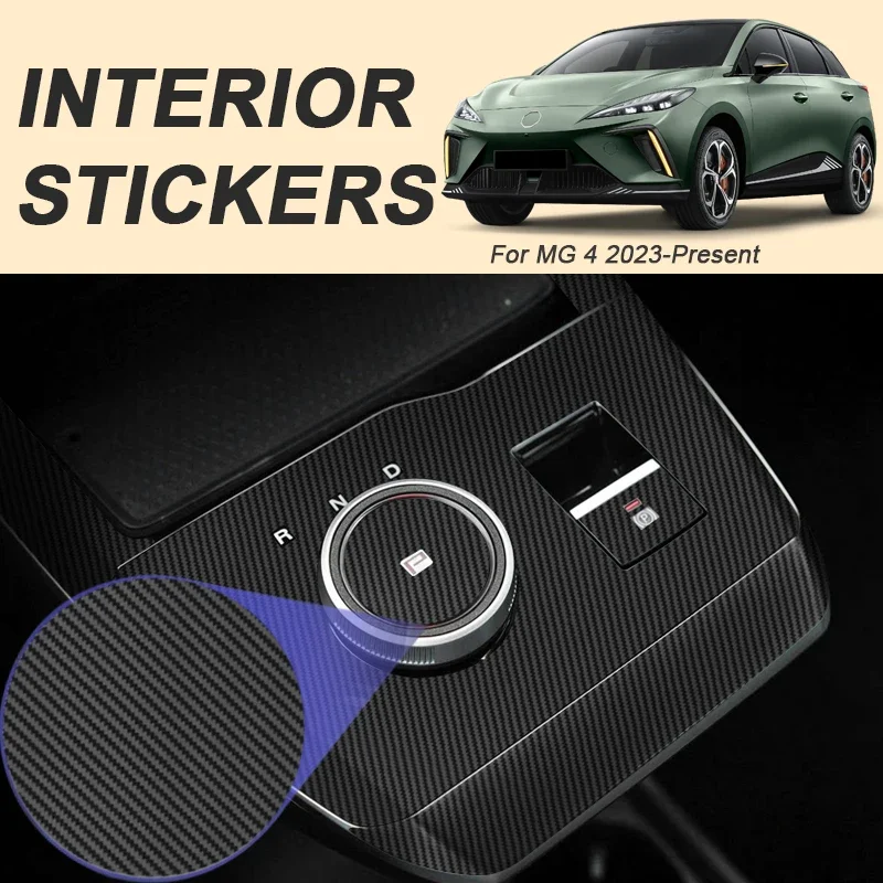 

Car Carbon Interior Sticker Auto Lifting Window Panel Decal Gear Inner Door Protective Film Accessory For MG 4 2023-Present LHD