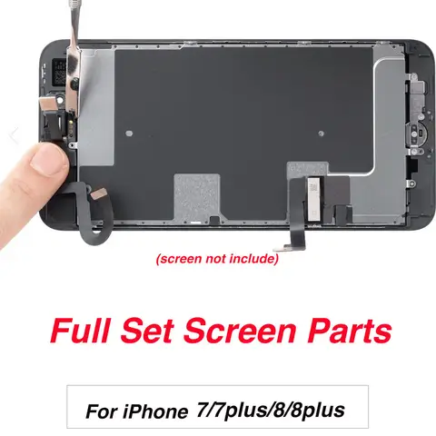 Full Set Screen LCD Parts For iPhone 6 6P 6s 7 8 Plus Front Camera Home Button Key Flex Cable Earpiece Complete Screws