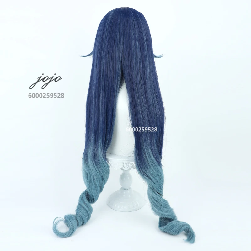 Game Genshin impact Layla Cosplay Wig Gradient long curly hair Blue Heat Resistant Synthetic Hair Christmas Party Wigs Wig Cap