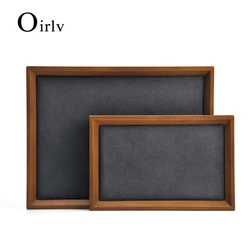 Oirlv Solid Wood Jewelry Display Tray Stackable Necklace Bracelet Ring Watch Drawer Organizer Showcase Jewelry Holder