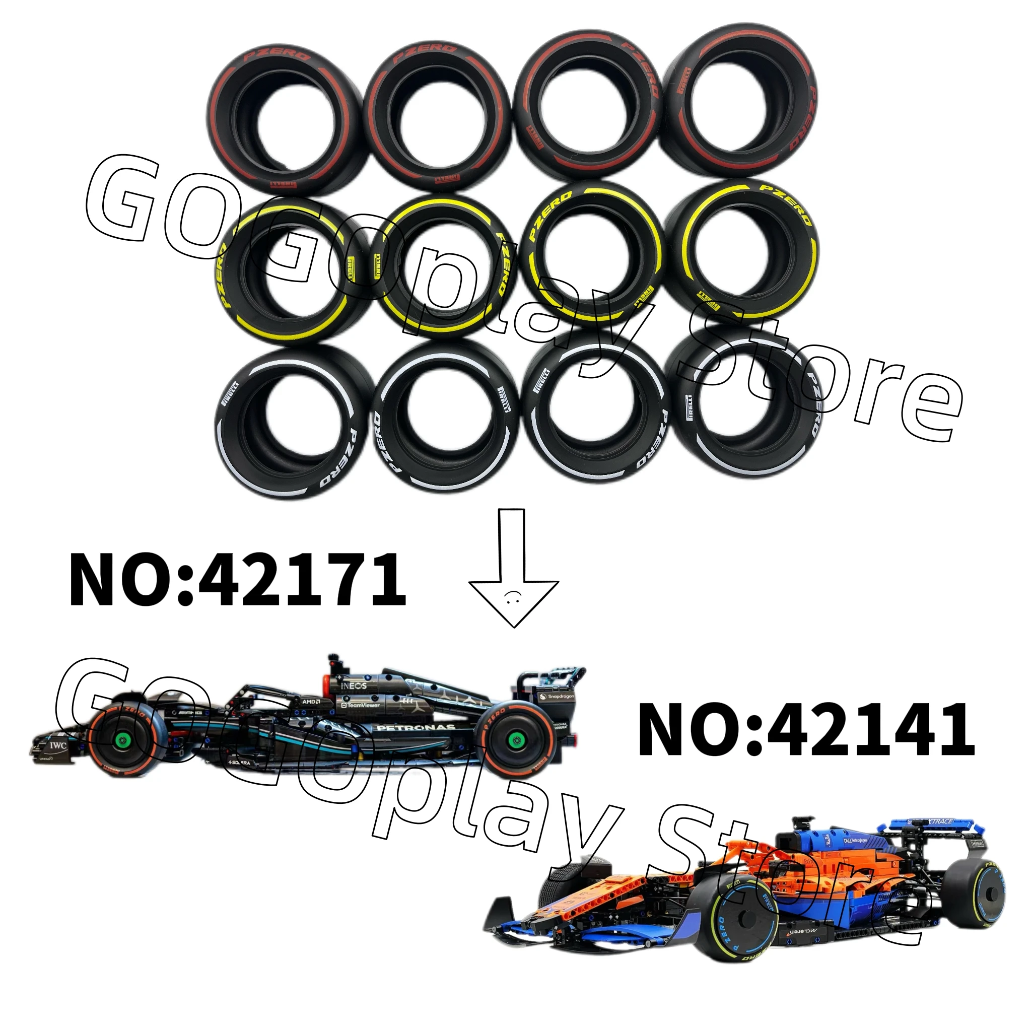 

IN STOCK 4410 Tyre 81.6×44mm MOC Compatible With LEGO 42171 42141 CADA F1 Car Technology Building Accessories Blocks Bricks