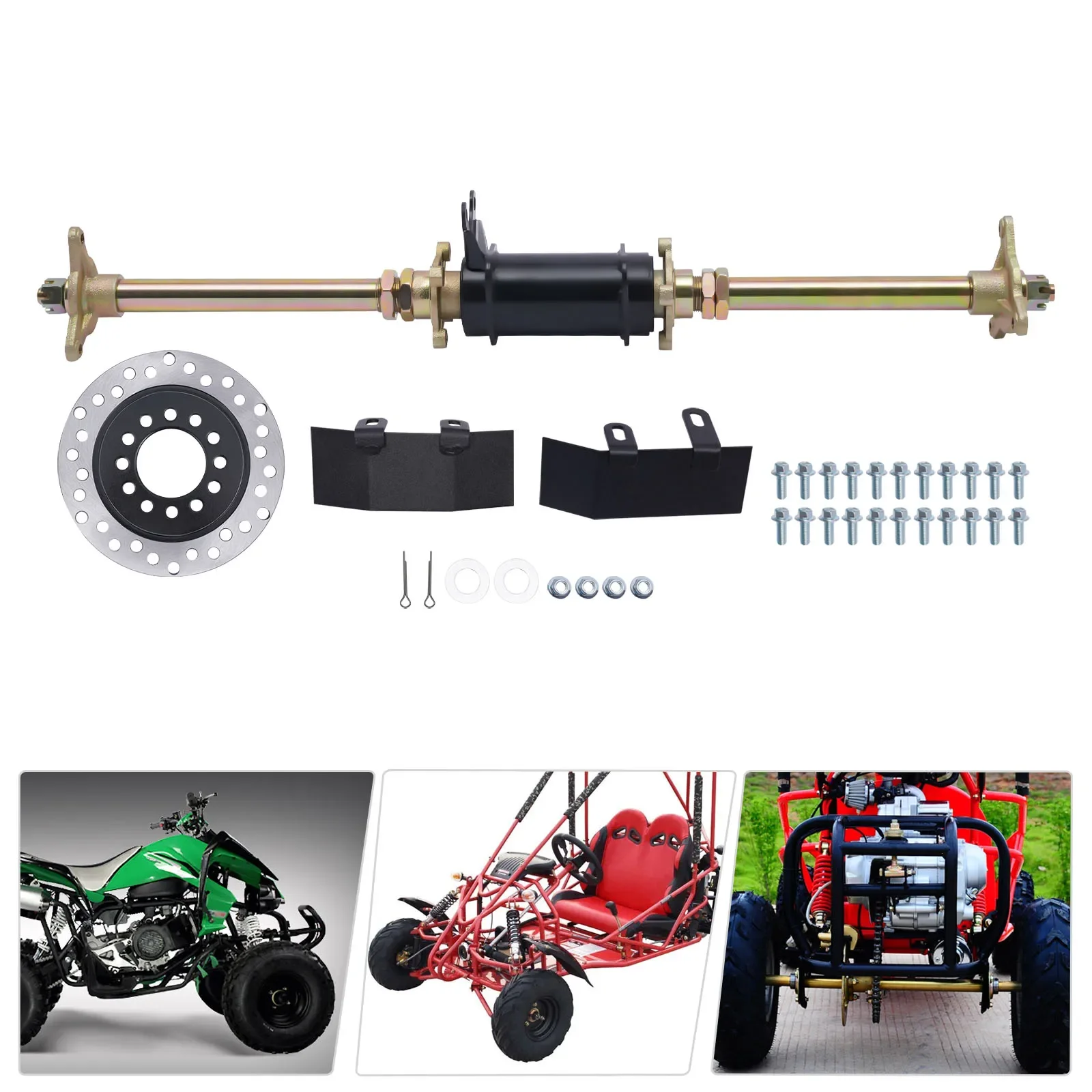 

Полный комплект задней оси 710 мм 28 дюймов, ступица дискового тормоза для 150CC 110 ATV Go Kart Quad Buggy