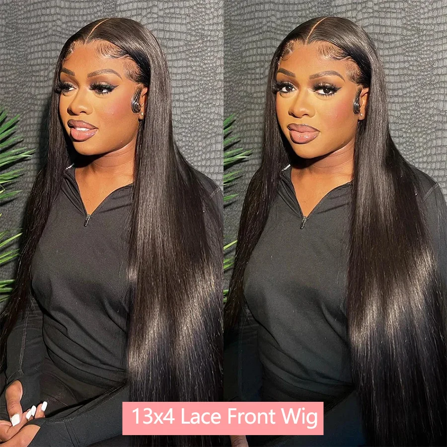 Straight Human Hair Lace Frontal Wig 13x4 Transparent Lace Wigs 100% Brazilian Human Hair Wigs Natural Human Hair Extensions