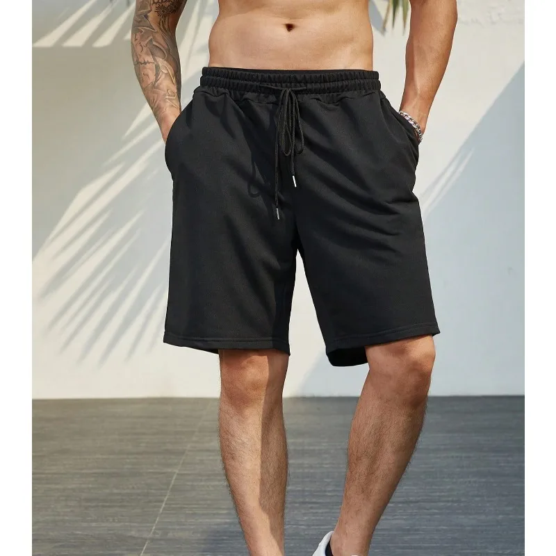 

Simple Street Style Men's Solid Color Drawstring Waistband Sports Shorts Y2K Sports Street Style Clothing