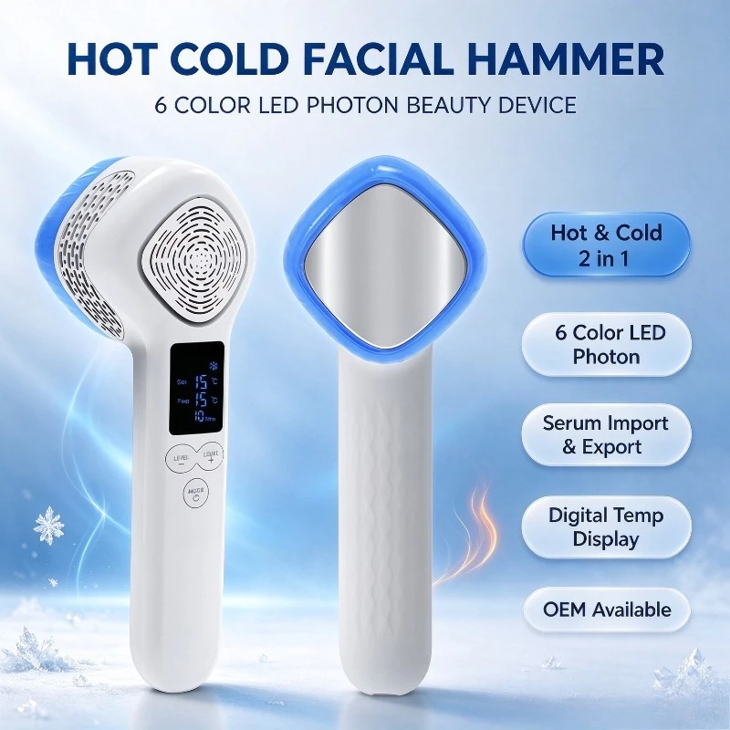 Salon Cold Hammer Photon Facial Beauty Machine Hot Cold Color Light Skin Rejuvenation Massager
