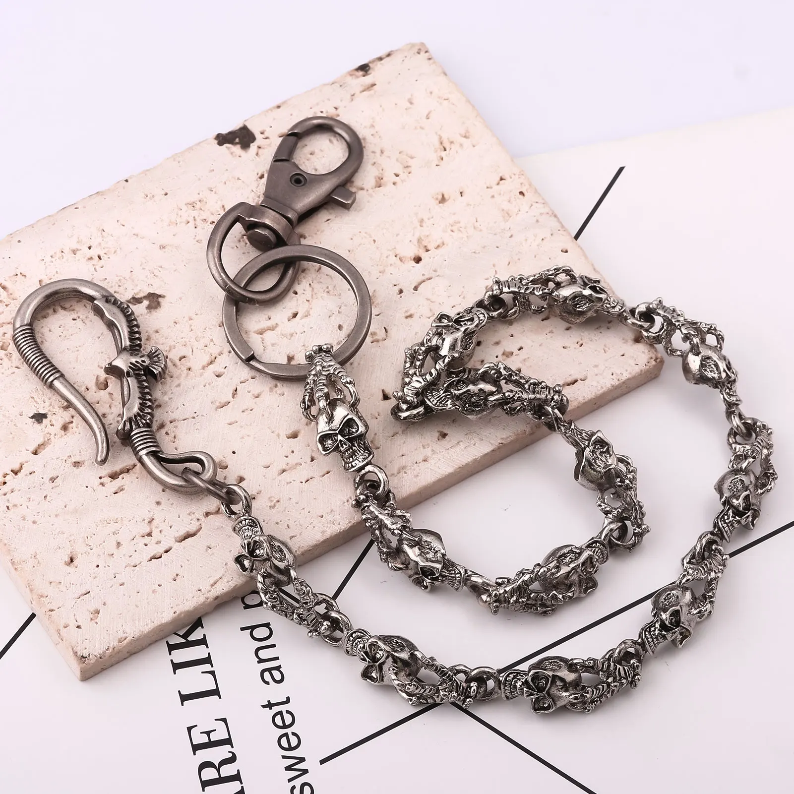 Retro Gothic Punk Trend Pants Chain Hip Hop Eagle Skull Ghost Claw Waist Chain Suitable For Cycling Multifunctional Accessories