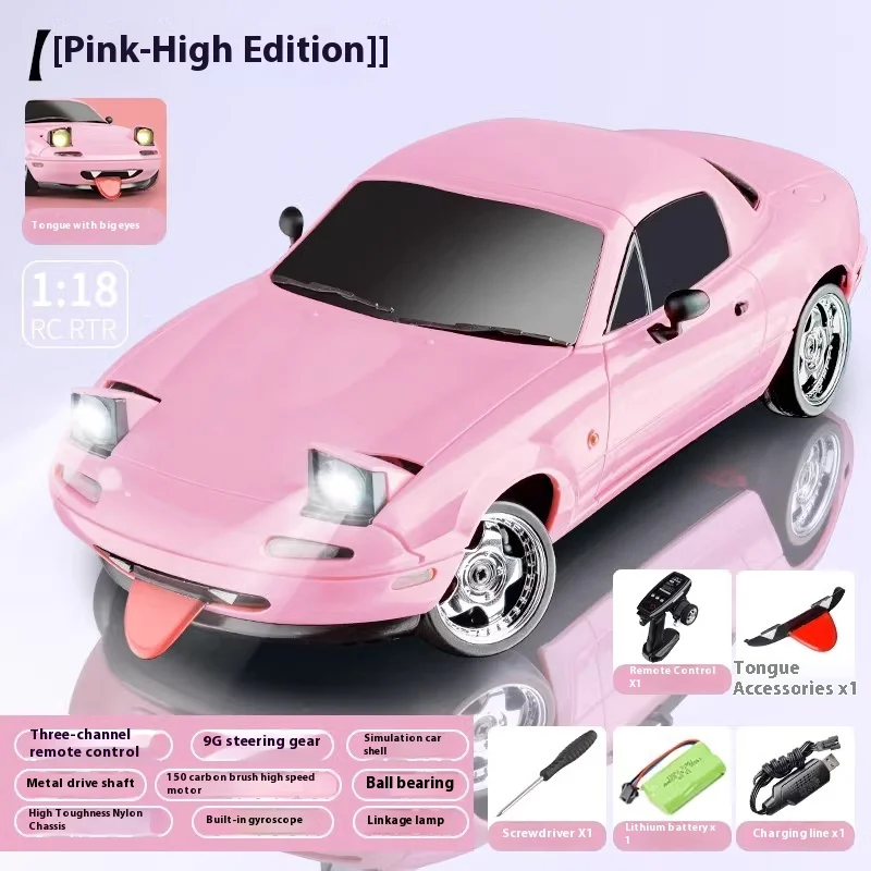 New1:18 Adorable Mx-5 Miata Rx7 Rc Drift Car 2.4g Esp Gyro Flip-Up Light Full Scale Remote Control Toy Car Kid Adult Xmas Gift