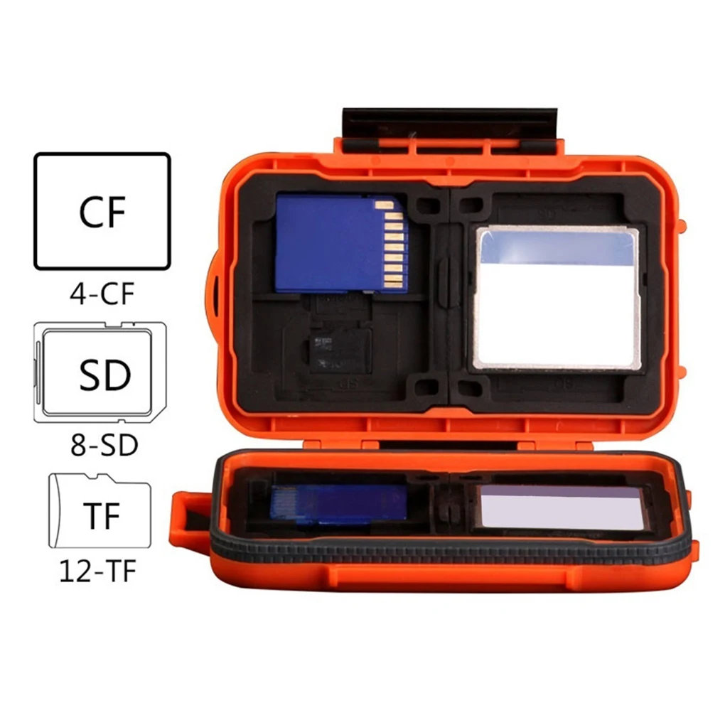 

Карта памяти SD, 24 слота, водонепроницаемая карта памяти, портативная пластиковая коробка для хранения CF TF, желтая