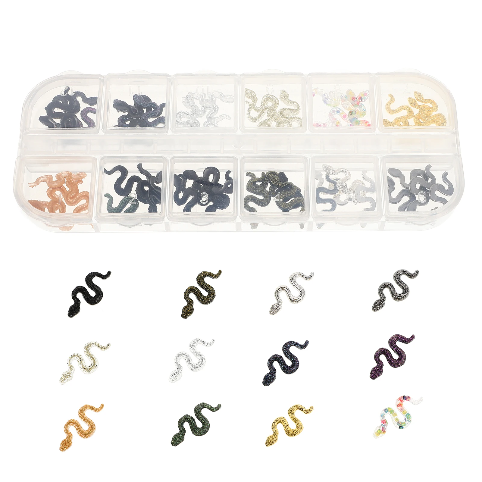 

Black Silver Snake Rhinestones Accessories Women Charm Nail Art Jewels Durable Fade Resistant Craftsmanship Unique Design