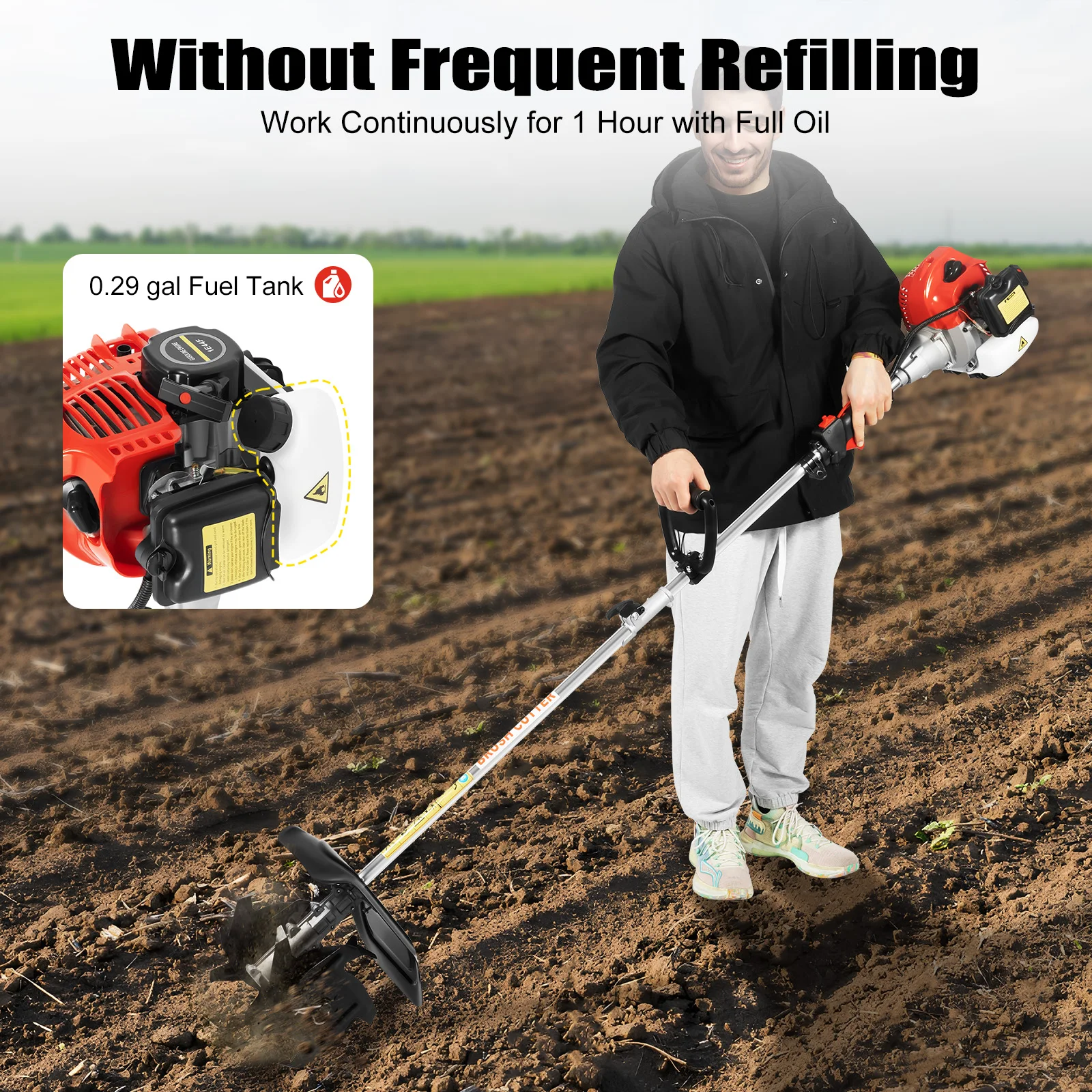 51.7cc, 1.45kW 가스 엔진 미니 경운기, 9 - Soil Tilling Cultivator 리뷰 및 가격