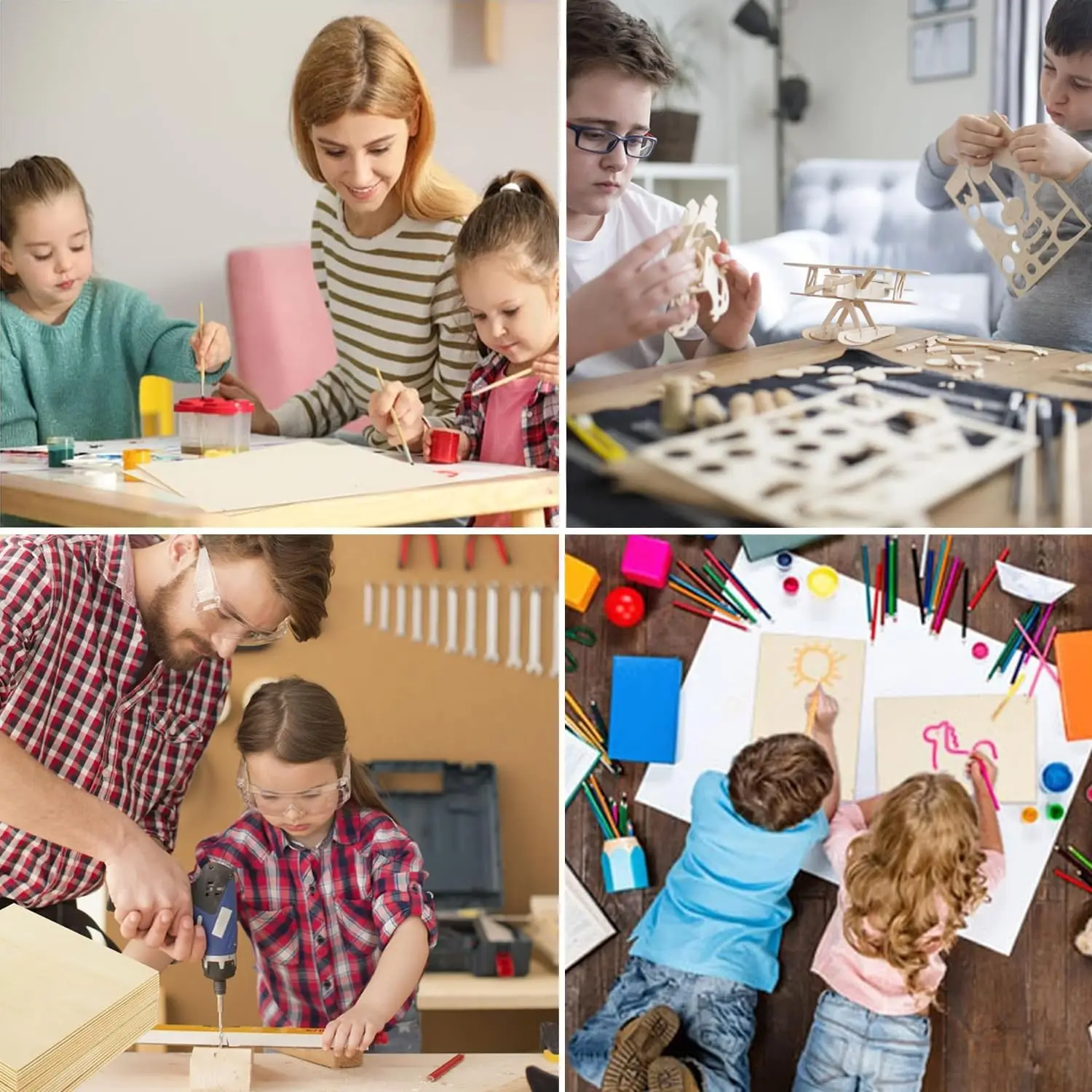 30 pacotes de folhas de basswood de 1/16 polegadas, madeira inacabada para artesanato, pintura, gravação a laser e corte CNC (12x12 polegadas-1,5 mm)