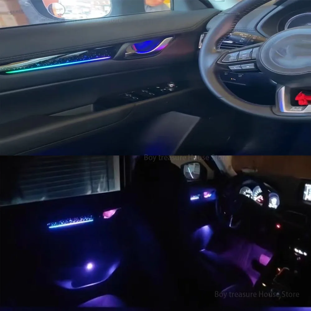 LED For Mazda CX-5 2017-2024 Car Ambient Light illuminated Door Panel Dashboard Strip Footwell Atmosphere Lamp