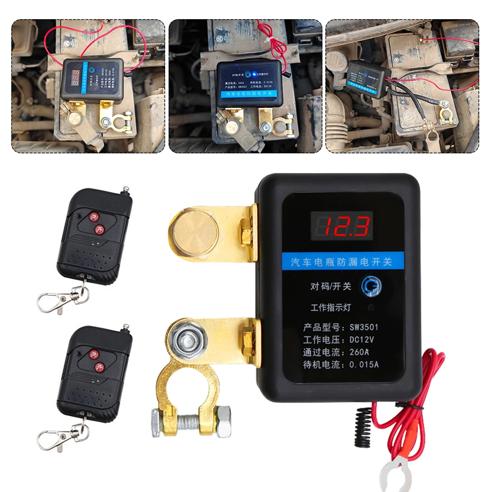 12V 260A Remote Battery Disconnect Switch Kill Switch Automatic Power Off Prevent Battery Drain With Remote For Car Truck SUV