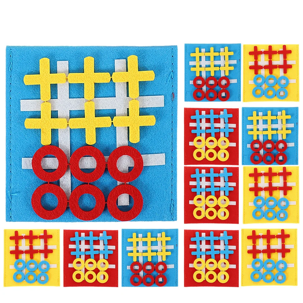 12 Pcs Children's Board Games Baby Ticktacktoe Toys Table Interactive Felt Party for Kids