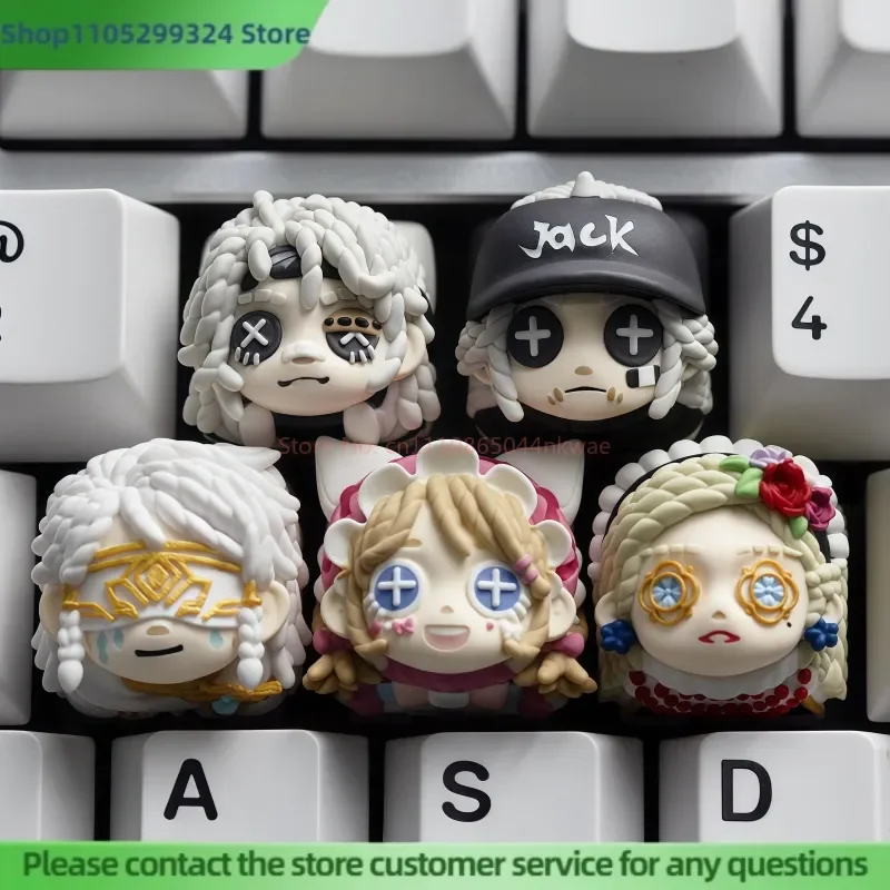 Identity V Cute Anime Resin Keyboard Keycap Perfumer Gardener Seer Mercenary Customized Accessories Keycaps Collectible Gifts