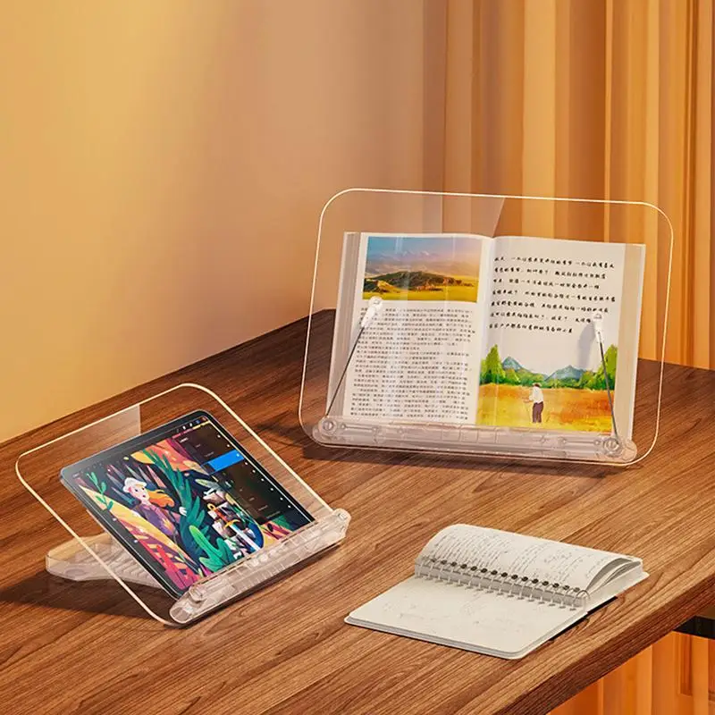 

Reading Stand For Desk Acrylic Holder Stand For Reading Adjustable Support Supplies For Ereader Tablet Book And Laptop