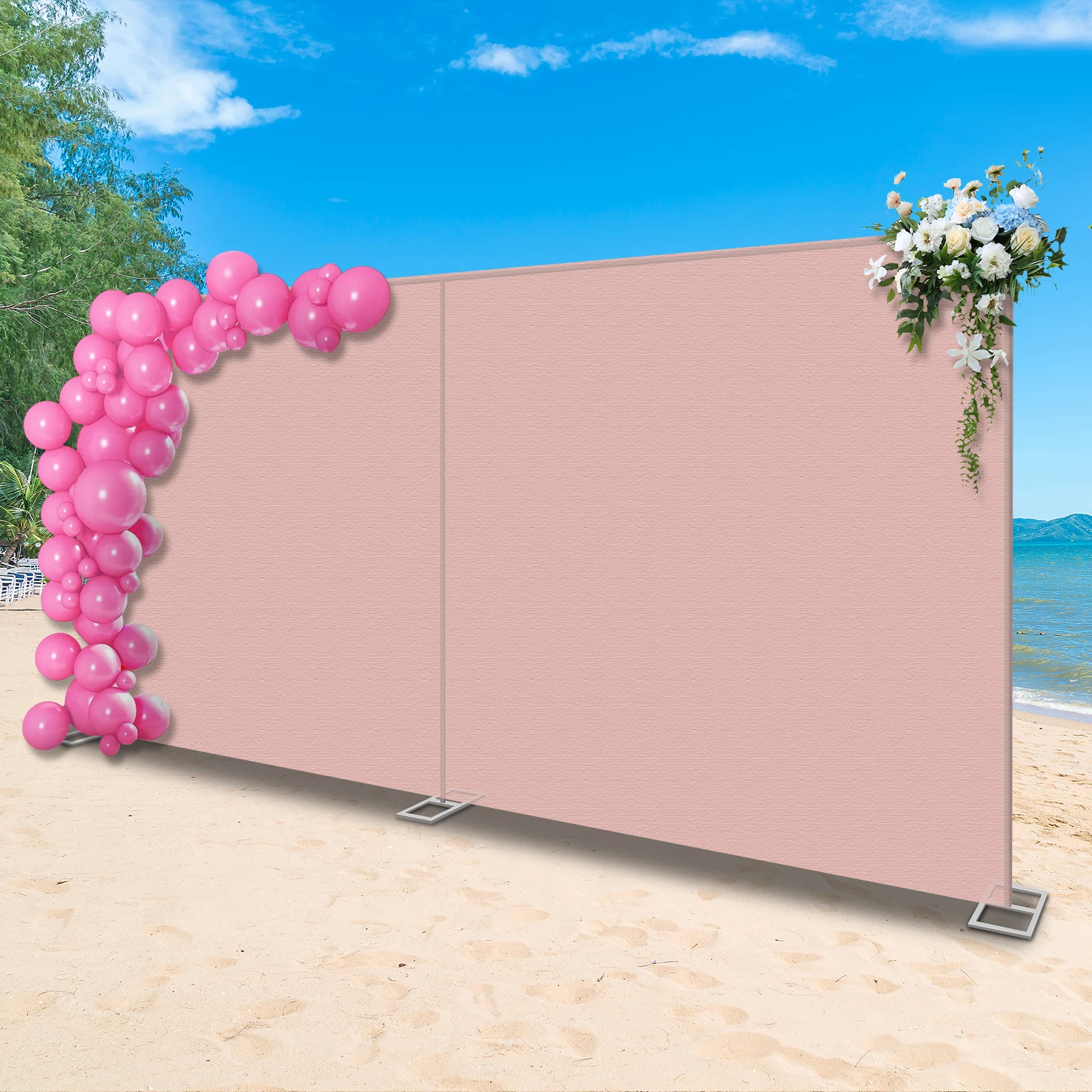 10x20Ft Hochzeit Party Hintergrund Stand Rohr Kit Heavy Duty Fotografie Hintergrund Unterstützung System Vorhang Rahmen Hochzeit Bogen Silber