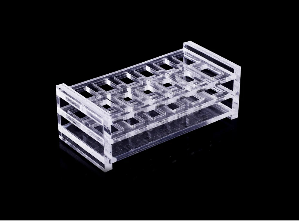 Acryl-Küvettenständer für Standardküvetten von 5–100 mm, 8–24 Positionen, transparenter Plexiglas-Küvettenhalter für Labor-Spektrophotometer – Detail 3