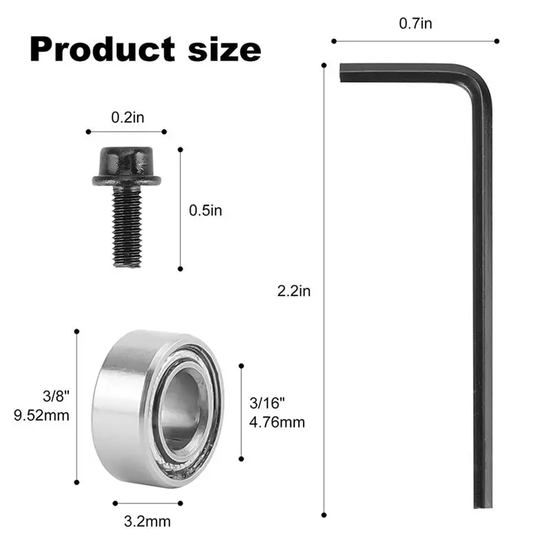 

A58Z Router Bit Bearings Router Bit Top Bearing Kit Interior Dia: 3/16Inch & Outer Dia: 3/8Inch Router Bit Bearing Sets
