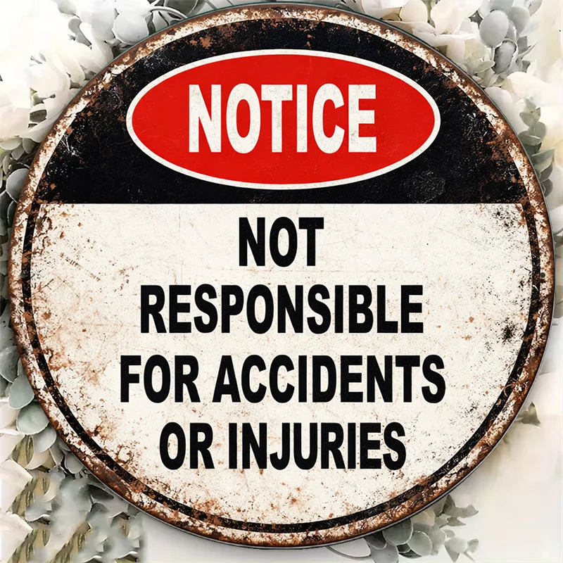 2D Flat - 1pc 8*8In/20X20Cm 2D Flat Round Sign, Vintage Plaque with 