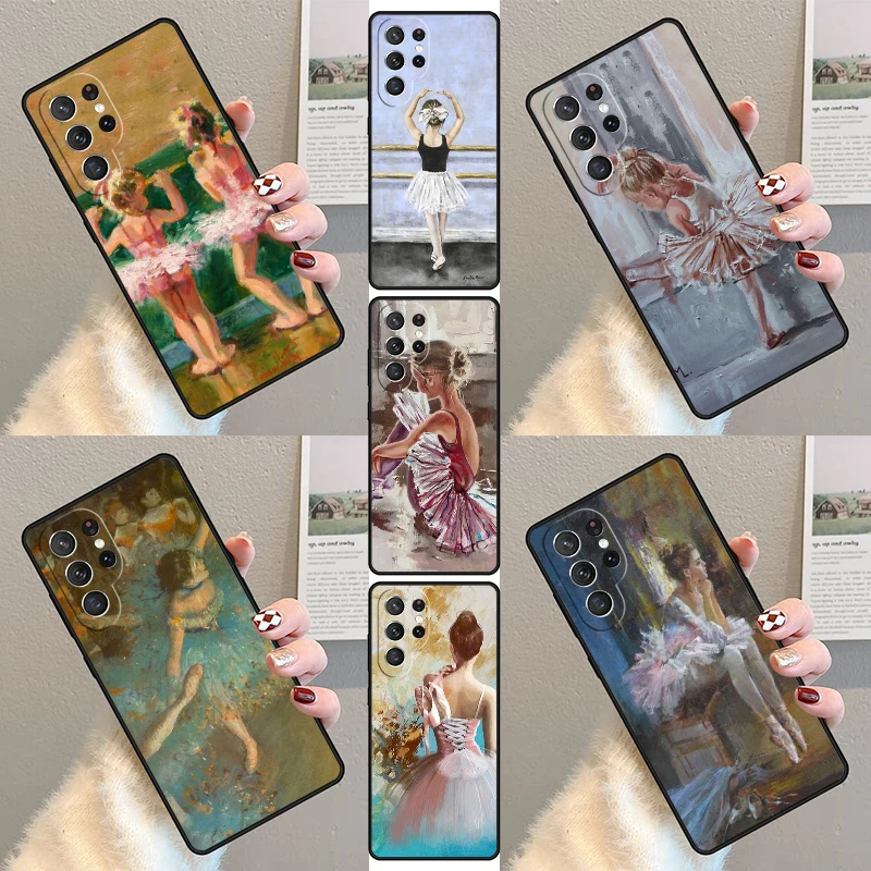 Ballet Dance Girl Ballerina Art Phone Case For Samsung Galaxy S23 S21 S20 FE S24 S22 Ultra Note20 S10 S9 S8 Plus Silicone Cover