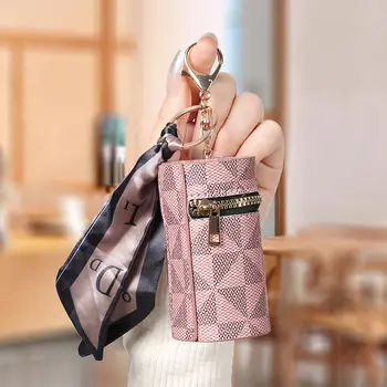 歐美格子零錢包 2024 新款 迷你小包 掛件 耳機袋 紅色信封 迷你鑰匙圈包 8 最佳銷售 鑰匙鏈袋 - №8