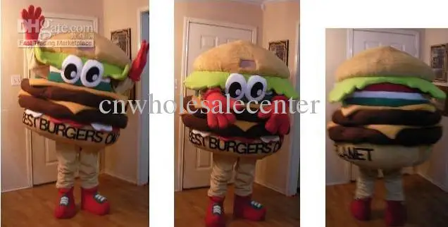 Nieuwe Volwassen Hot Sale Foam Schattige Hamburger Fancy Cartoon Mascotte Kostuum Pluche Kerst Fancy Dress Halloween Mascotte Kostuum