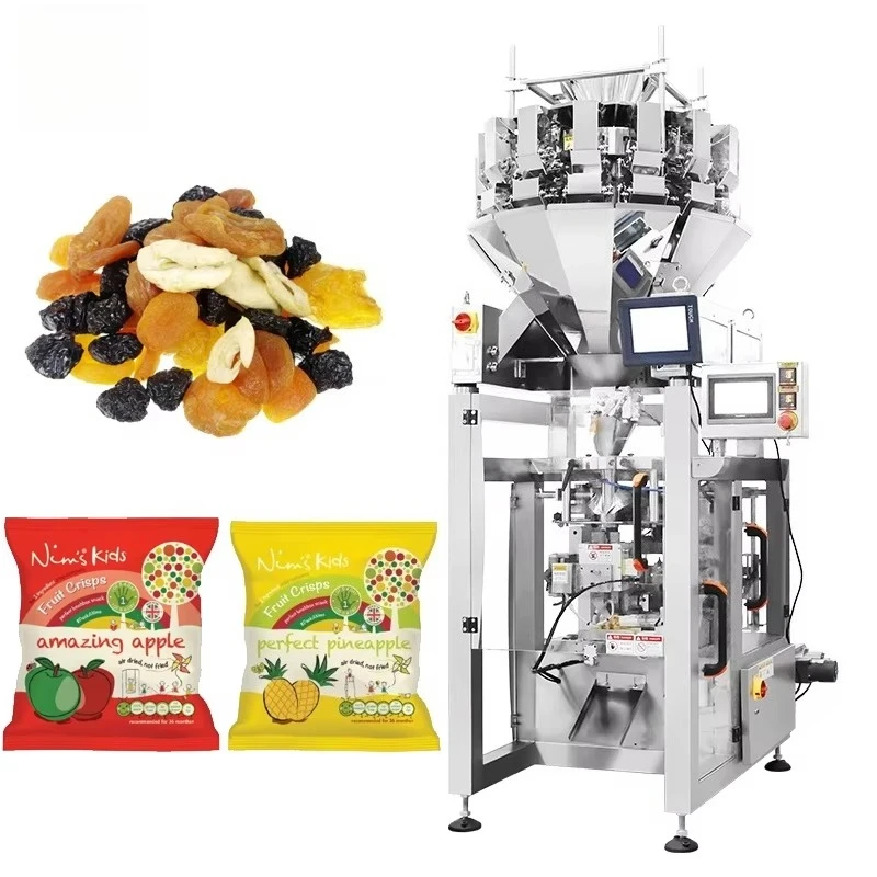 Customized Multiple Types Dry Fruits Snack Food Automatic 10 Head Multihead Weigher Packing Machine High Efficiency